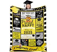 WUDEUI 2025 Graduation Gifts Blanket 50''x60'', Inspirational Quotes Print Flannel Throw Blanket for Graduates Decorations Class of 2025 for Her Him, High School College Graduation Decorations Ideas