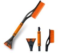 WUDEUI Ice Scraper for Car Windscreen, 23.6'' Detachable Snow Brush for Car Windshield, 2-in-1 Snow Scrapers with Ergonomic Foam Grip for Cars Trucks SUV (Orange)