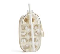 Wudhgslc 2-In-1 Ice Mold Bottle with Straw, 20oz Portable Ice Maker Water Bottle, 1-Press Easy Release Tray White