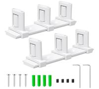 Wudhgslc Bypass Door Guide, Sliding Closet Door Floor Guide, Adjustable 3-Roller Bottom Mount for Bypass & Double Bypass Doors