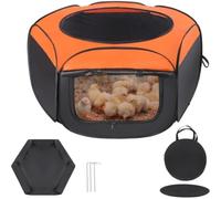 Wudhgslc Chick Brooder Box with Vent Mesh Curtain, Easy Fold for Chicks | Breathable Oxford brooder box with mesh top and folding design, for easy cleaning, ideal for chicks and small pets.