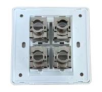 Wudhgslc Ethernet Faceplate 4-Port CAT6A Shielded RJ45 Wall Outlet Plastic | Insulation resistance ≥ 500 mΩ and contact resistance ≤ 20 mΩ maximize safety and signal integrity in dense installs.