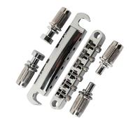 Wudhgslc Guitar Bridge for 6-String LP Electric Guitars - Silver Finish | Upgrade your LP style 6-string with this alloy bridge for improved sustain, stable intonation, and clearer notes on stage.