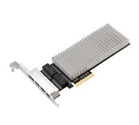 Wudhgslc PCIe Network Card 4-Port 2.5G I226V NIC VLAN PXE for NAS Win10/11 | Delivers up to 2.5 Gbps bandwidth with I226V core, RSS/VMQ, IPv4/IPv6 offload for efficient multi- workloads.