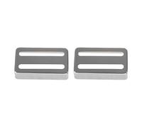 Wudhgslc Pickup Covers for Guitars 2-Pack Silver Two-Line Humbucker Casing | Silver two-piece cover adds decorative flair to the guitar while acting as a shield that trims hum and interference.