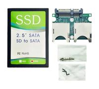Wudhgslc SD To SATA Adapter Dual Card Enclosure, 0 SSD Converter Card