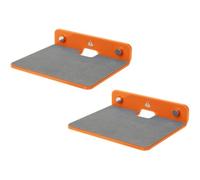 Wudhgslc Speaker Mount Bracket for Small Speakers - 2-Pack Floating Shelves | Universal wall-mount for small to mid speakers; 5mm acrylic; plush lining; cable pass-through; sturdy hardware; orange.