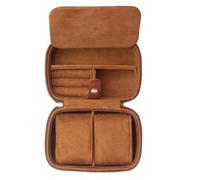 Wudhgslc Watch BrownLeatherette Elegant for Two | Premium brown leatherette finish with two slots to protect mechanical watches.