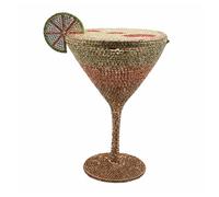 WuDiaoer Novelty Goblet Rhinestone Evening Bag Cocktail Cup Diamond Clutch, Champagne, 27.1 Ounces