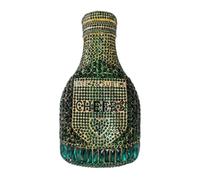 WuDiaoer Women Champagne Bottle Rhinestone Clutch Unique Evening Bag Crystal Dinner Handbag Bride Purse for Party Cocktail, Green#1