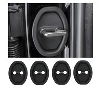 WUDIJING 4Pcs Car Door Lock Protectors for Audi Q4 e-tron EV Electric 2021-2024 2025, Silicone Latches Guard Covers Door Strike Protector Lock Protector with Silent Shock Absorption,Black