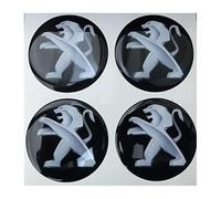 WUDILIYI 4pcs Car Wheel Center Cap Sticker Badge Emblem Decal for Peugeot 50mm, Wheel HUB Center Cap Stickers, Rim Cover Tyre Protect Car Accessories