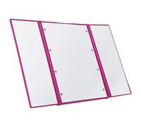 Wudimaoyiyouxian LED 8 Light Tri-Fold Makeup Vanity Mirror 3 Folding Adjustable Mirror Desktop Portable Travel Compact Pocket Mirror (Color : A-Rose red)