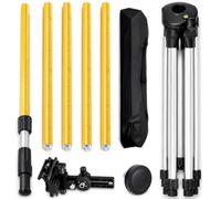 WUDLEP 12FT Laser Level Pole with Tripod, Adjustable Telescopic Pole | 3.7m Adjustable Support Pole for Rotary and Line Lasers, with Stable Tripod Base for Layout, Alignment and Ceiling Work