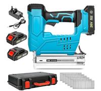 WUDLEP 26V Cordless Nail Gun, Professional Electric Nail Gun with Tool Case, Equipped with 2 * 2000mAh Batteries and Fast Charger, 1000pcs Free Nails, for Home Improvement DIY Woodworking