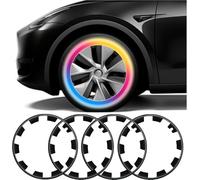 WUDLEP 4 PCS Wheel Rim Protectors Compatible with Tesla Model Y, 20in Car Tire Trim Protector Accessorie, ABS Rim Guard Hubcaps, Rim Guard Hubcap, Black