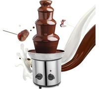 WUDLEP 4 Tier Chocolate Fountain Machine, Electric Chocolate Melting Fountain Nostalgia Machine, Large Fondue Sets for Chocolate, Universal 220V Chocolate Melting Machine for Party Banquet