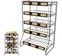 WUDLEP Candy Display Rack, 5 Tier Snack Organiser for Countertop, Display Snack Rack, Crisp Storage and Chip Rack for Shops, Food Bag Holder Stand for Counter, Snack Stand for Office