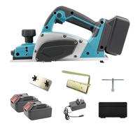 WUDLEP Cordless Electric Planer Compatible with Makita 21V Battery, 16500RPM Electric Wood Planer, Powered Planing Tool with 77mm Width and 2mm Depth, for Woodworking, Blue