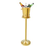 WUDLEP Ice Bucket with Stand, 5L 201 Stainless Steel Champagne Cooler Chille, Champagne Ice Bucket with 90cm Base Luxurious Decoration for BBQs Parties, Bars Cooling Bottles (gold)