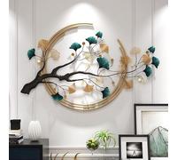 WUDLEP Luxury Metal Ginkgo Tree Leaf Wall Art, Creative Handmade Wall Sculpture, Nature Home Art Decoration forHome Living Room Bedroom Kitchen Hotel,110x68cm