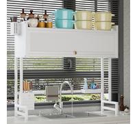 WUDLEP Over The Sink Dish Drying Rack, 3-Tier Drying Drainer Over Sink Stainless Steel, Multi-Functional Dish Drying Rack