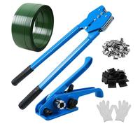WUDLEP Pallet Strapping Kit, Manual Banding Set with 270m PET Belt, Banding Tool with 100 Buckles and 30 Packaging Corner, for Packing, Shipping, Garage Storage