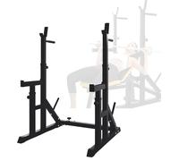 WUDLEP Premium Adjustable Squat Rack, 90-155cm High Adjustable Power Weight Lifting Barbell Frame, 70-115cm Width Adjustment Multifunctional Power Rack, Home Gym with Max Load 400KG