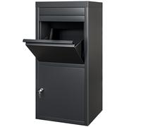 WUDLEP Secure Lockable Package Delivery Box, 40in Weatherproof Parcel Drop Box, Black Parcel Box for Porch and Curbside Storage