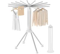 WUDLEP Tripod Clothes Drying Rack, Portable and Foldable Space Saving Laundry Drying Rack with Universal Wheel, Clothing for Indoor Outdoor Laundry Room Apartment Balcony Travel