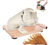 WuDLi Manual Bread Slicer Hand Bread Cutter Adjustable Thickness Hand Crank Bread Slicer with Scale Line and Suction Cup Homemade Cutter for Sourdough Bread White