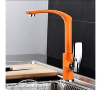 WuDLi Single Lever Kitchen Mixer Tapstaps Hot & Cold Kitchen Faucet, Europe Style Total Brass Chrome And Green/White/Black/Orange/Red Kitchen Mixer Tap, Single Handle Swivel Sink Tap Kit