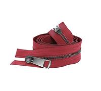 WUDOLI fabric closure 5# Colorful Open-end Double Sliders Black Metal Zipper DIY Handcraft, For Cloth Pocket Shoes, 30-80cm, for sewing (Color : Wine Red, Size : 40cm)