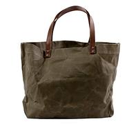 WUDON Waxed Canvas Travel Tote Bag - Extra Large Carryall Shoulder Bag for Women, Green a, XL (6119DKW)