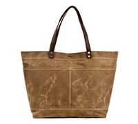 WUDON Waxed Canvas Travel Tote Bag - Extra Large Carryall Shoulder Bag for Women, Khaki, XL