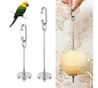 Wudong 2 Pcs Parrot Skewer,Stainless Steel Vegetable Fruit Stick Hanging Holder Birds Foraging Toy Spear Feeder for Bird Cage Accessories