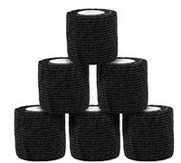 WudongYoicn Lth Tattoo Grip, 6pcs Disposable Self-Adhesive Elastic Bandage Tape for Tattoo Machine, Black, Adult Sports