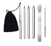WUDQIJI Stainless Steel Paracord Needle 6-Piece Paracord Lace Stitch Needle Paracord FID Needle Paracord FID Lacing Pins Paracord Lacing Needles with FID Set Fabric Bag for Crafts and Sewing