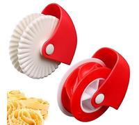 WUDQIJI Wavy Cutting Wheel Dough Wheel Dough Wheel 2 Pieces Dough Cutter Edge Decorator Pastry Cutter Cake Decoration Cutter Round Dough Knife Pizza Cutter Wave Pattern Baking Tools