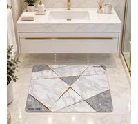 WUDU TIME Diatomaceous Bath Mat, Quick-Drying Wudu Mat, 55 x 70 cm Ivory | Absorbent flexible floor mat for Wudu, bathrooms, kitchens and utility areas, with textured rubber backing.