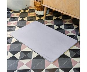 Wudumat Plus - Pastel Grey - Extra Large Diatomite Stone Mat - Xl Diatomaceous Earth Bath Mat - 80X50Cm