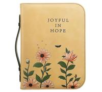 WUDUTOP Bible Cover, Bible Carrying Book Case for Men,Protective Bible Organizer Holder Bag with Handle and Zippered Pocket, Christian Gift for Girls Boy (Sunflower Floral, L)