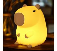 Wudyfei Capybara Night Light, Cute Silicone Capybara Lamp with Timing Function, Dimmable, USB Rechargeable for Kids Bedroom Decor Birthday Gifts for Women Girls Babies Toddlers Children