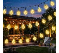 Wudyfei Solar Lights Outdoor Garden 12M 60LED, Waterproof LED Solar String Lights, Solar Fairy Lights 8 Mode, Crystal Ball Garden Lights for Patio, Yard, Gazebo, Tree, Wedding, Festival Decorative