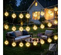Wudyfei Solar Lights Outdoor Garden 18M 100LED, Waterproof LED Solar String Lights, Solar Fairy Lights 8 Mode, Crystal Ball Garden Lights for Patio, Yard, Gazebo, Tree, Wedding, Festival Decorative