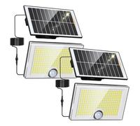 Wudyfei Solar Security Lights Outdoor, 204 LED Solar Wall Lights with Motion Sensor, 3 Modes Bright IP65 Waterproof Pir Flood Light for Garden Yard Shed Garage Door 2 Pack