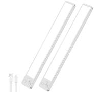 Wudyfei Under Cabinet Kitchen Lights，3 Color Temperature Stepless Dimming Motion Sensor Lights Indoor 30CM 2200mAh USB-C Rechargeable LED Lights for Shelf Stairs Kitchen（2 Pack）