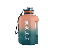 wueiooskj 2.2L Water Bottle Leakproof Gradient Kettle Jug with Time Marker Organizer Container Sports Mug Accessories Camping Traveling, Gradient Blue, 1600ML