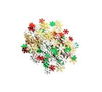 wueiooskj 200pcs/set Golden White Silver Green Red Fabric Snowflake Shapes Assorted Sizes 87inch to 57inch Christmas Crafts