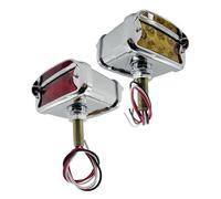 wueiooskj 2x 2Pcs Dual Face Amber/Red 12 LED Marker Lights Turn Signal W/Horizontal Visor LED Side Marker Side Light Bright